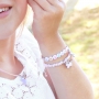 Cheerful kids necklaces and bracelets with colourful unicorns