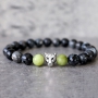 Robust men's jewellery with beads and DQ leather