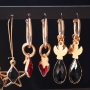 Handmade earrings with crystal glass charms and DQ metal