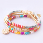 Cheerful summer bracelets an earrings with faceted beads
