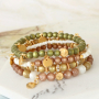 Amazing earrings and bracelets in warm colours made of new Polaris Elements beads