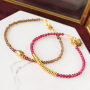 These cute bracelets with natural stone crystal faceted beads are for you!