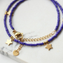 This trendy jewellery can be made with glass seed beads and stainless steel charms: