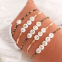 Trendy macram&eacute; bead cord bracelets with Miyuki beads and letter beads