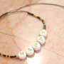 Trendy macram&eacute; bead cord bracelets with Miyuki beads and letter beads
