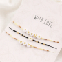 Trendy macram&eacute; bead cord bracelets with Miyuki beads and letter beads