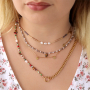 Making necklaces with glass seed beads, stainless steel beads and charms: 