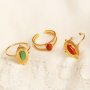 Beautiful stainless steel rings and bracelets with natural stone!
