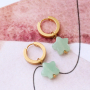 Design trendy earrings with the heart and star natural stone beads. 