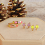 Combine these colourful rings and earrings with handmade jewellery