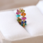 Beautiful rings with imitation natural stone faceted beads
