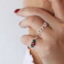Beautiful rings with imitation natural stone faceted beads