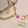Bracelets and matching earrings with cabochons