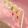 Inspiration time with brass TQ metal creoles with flowers