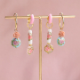 How to design summer earrings with glass beads with flowers