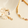 Mix&match stainless steel charms and connectors with zirconia