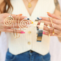 Summer festival vibes with metal arm cuffs 