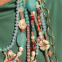 Create colourful necklaces with round glass beads