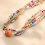 Create colourful necklaces with round glass beads