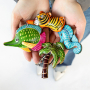 Create a beautiful collection with leather purses and keychains