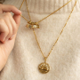 Minimalist jewellery with stainless steel rhinestone charms
