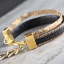 These tough-fancy bracelets made of Quote leather with chain are super fun to create yourself