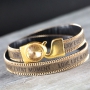 These tough-fancy bracelets made of Quote leather with chain are super fun to create yourself