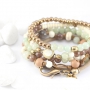 Beautiful natural beads made of jade and agate,threaded and with a knotted technique