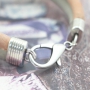 Trendy and tough;bracelets in bright colors made of stitched faux leather