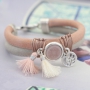 Trendy and tough;bracelets in bright colors made of stitched faux leather