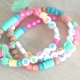 Create joyfull bracelets with bright coloured alphabet letterbeads