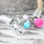 Faux eco nappa stitched leather and bright coloured beads put together as a trendy creation!