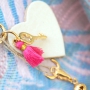 Nice Designer Quality heart - or star shaped leather keychains in a trendy fall look 