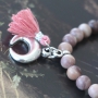 Marvelous jewellery made with DQ metal pendants and beautiful ceramic beads, tooth and horn!