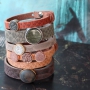 These DQ leather Cuoio bracelets have a beautiful reptile print! Mix them with trendy cabochons