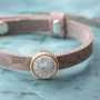These DQ leather Cuoio bracelets have a beautiful reptile print! Mix them with trendy cabochons