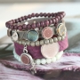 Trendy bracelets + Polaris Elements necklace with mandala cabochon!