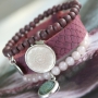 Trendy bracelets + Polaris Elements necklace with mandala cabochon!