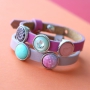 Fun Cuoio bracelets for the little ones with bright Polaris Elements cabochons