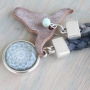 Create striking keychains with DQ leather in different prints and our marvelous mandala design cabochons