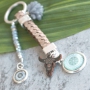 Create striking keychains with DQ leather in different prints and our marvelous mandala design cabochons