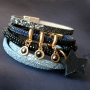 These bracelets with glitters are timeless, chic and festive! Bracelets made of glitter cord with strass and glitter (faux) leather