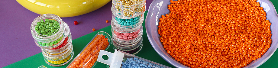 Colourful glass seed bead rocailles collection