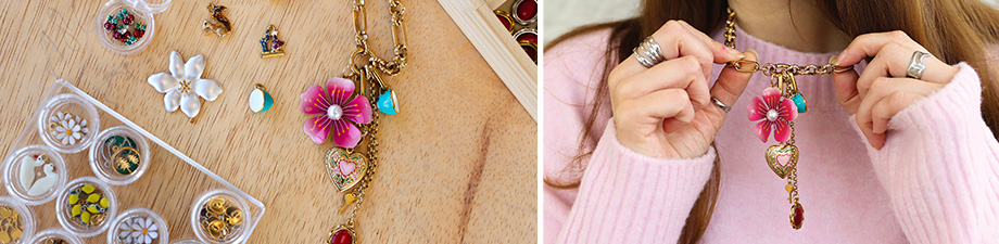 Stainless steel charms with enamel 