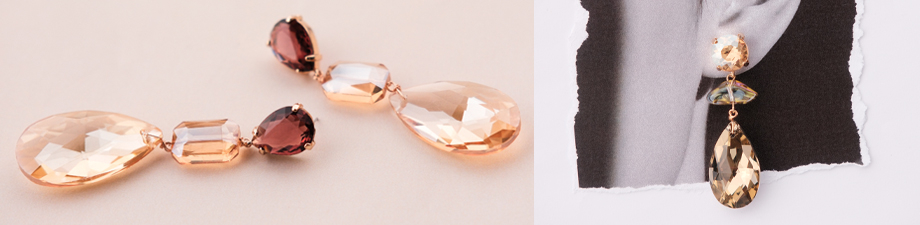 New crystal glass earrings and Christmas jewellery cards New crystal glass earrings and Christmas jewellery cards